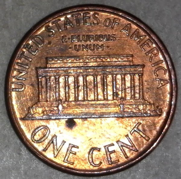 1991-P-Lincoln-Memorial-Cent-With-Small-Struck-Through-Wire-Not-PSD!